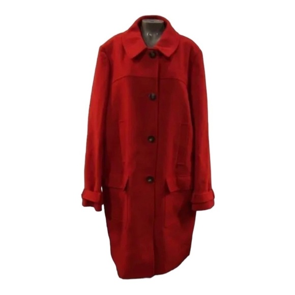 Boden Red Wool Clifford Coat Mid Length Pea Coat Royal Style Size 22R NWT - Picture 13 of 16